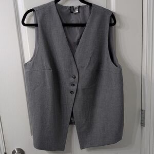 H&M Women's Gray Workwear Vest Capsule Wardrobe New Without Tags XL